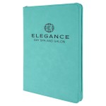 9 1/2" x 12" Teal with Zipper Laserable Leatherette Portfolio with Notepad Custom Imprinted