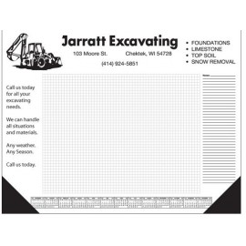 40 Sheet Deluxe Desktop Pad w/ Grid and Side Notes Custom Printed