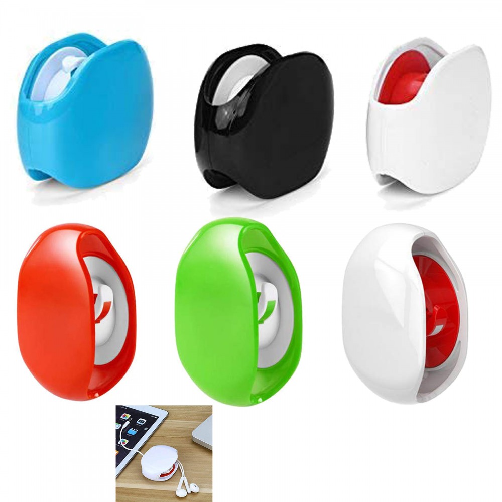 Logo Printed Automatic Roll Earphone Cable Cord Winder Wrap