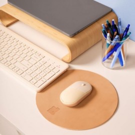 Round Leather Mousepad with Logo