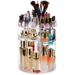 Logo Printed Makeup Organizer, DIY Adjustable Makeup Carousel Spinning Holder Storage Rack, Large Capacity Make u
