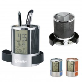 Multi-Functional Clock with Desk Organizer Custom Imprinted  Multi-Functional Clock with Desk Organizer Custom Imprinted