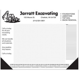 50 Sheet Deluxe Desktop Pad w/ Grid and Side Notes Custom Printed  50 Sheet Deluxe Desktop Pad w/ Grid and Side Notes Custom Printed