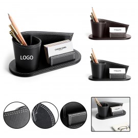Custom Imprinted Leather Pen Pencil Holder  Custom Imprinted Leather Pen Pencil Holder