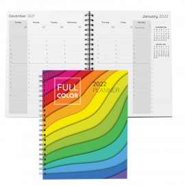 Custom Imprinted Large Full Color Spiral Weekly Planner notebook 8.5" x 11"