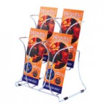 4 Pocket Wire Countertop Brochure Holder for 4x9 Trifold Literature Custom Imprinted