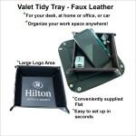 Logo Printed Valet Tidy Tray - Faux Leather - Portable