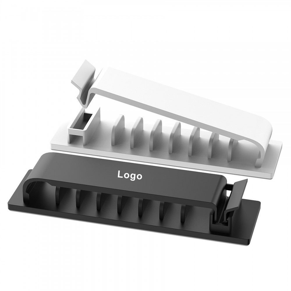 Self Adhesive Cable Management Clip 8 Hole Logo Printed