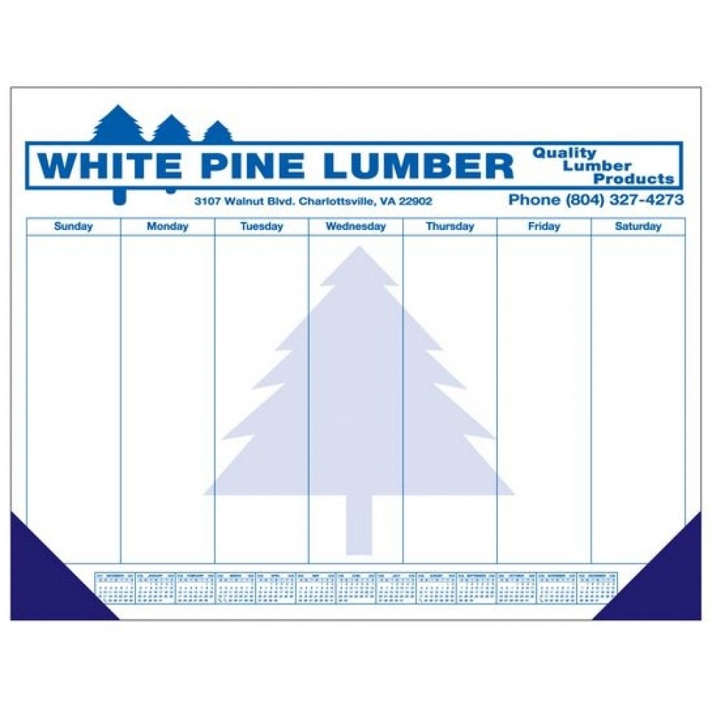 25 Sheet Deluxe Desktop Pad w/ Bottom Calendar Custom Printed 25 Sheet Deluxe Desktop Pad w/ Bottom Calendar Custom Printed