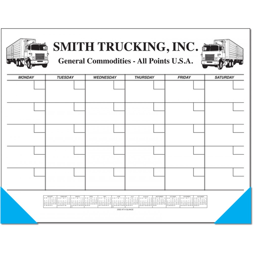 Jumbo 25 Sheet Weekly Desk Planner w/ Columns & Calendar (Monthly Grid) Logo Printed Jumbo 25 Sheet Weekly Desk Planner w/ Columns & Calendar (Monthly Grid) Logo Printed
