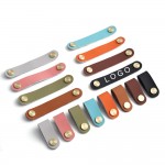 Leather Cable Straps Cord Organizer Portable Earphone Cord Winder Keeper Cable Management For Work Custom Imprinted