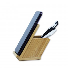 10w Bamboo Wood Wireless Charger Stand Pen Box with Logo