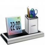 Logo Printed Elegant Pen Holder and Clock