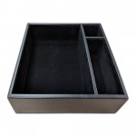 Black Top-Grain Leather Junior Pad Organizer Logo Printed