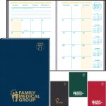 Custom Imprinted Academic Desk Monthly Planner w/ Morocco Cover - 2020-2021