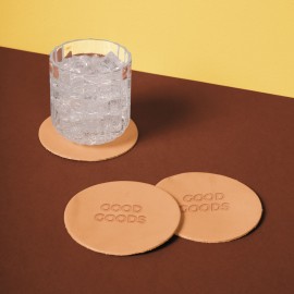 Logo Printed Leather Coaster