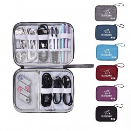 Logo Printed Portable Digital Accessory Organizer Travel Tech Bag
