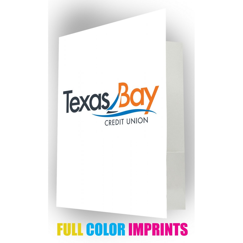 Pocket Folder with 3 Full Color Imprint Spaces, Glossy Finish & Business Card Slot Custom Printed