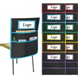 Oxford Cloth Chair Pocket Organizer With Name Tag Slots Logo Printed