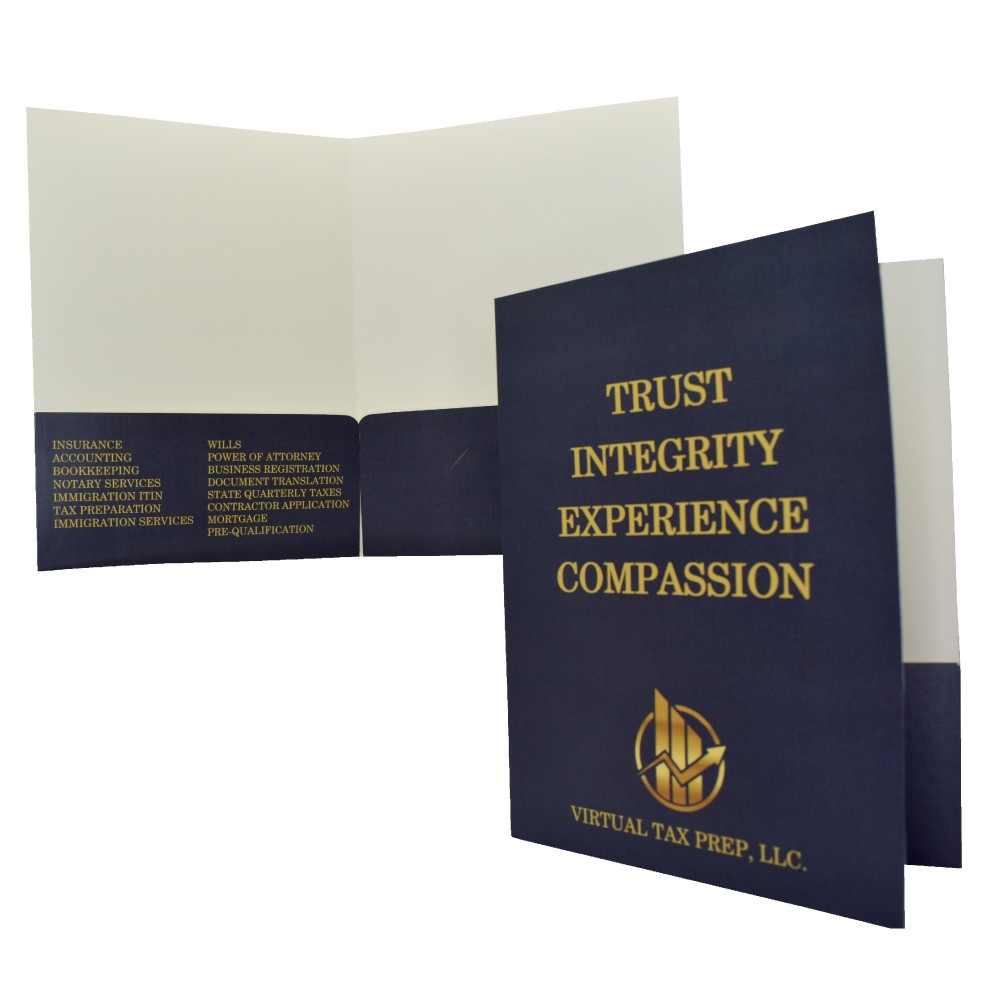 Custom Imprinted Standard Folder w/Rounded Corner Pockets