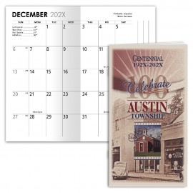 Custom Imprinted TC Datefinder 14 month Pocket Planner, Full Color Cover, Natural Stock