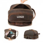 Custom Printed Men's Travel Leather Toiletry Bag