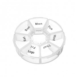Round Weekly Pill Organizer Logo Printed