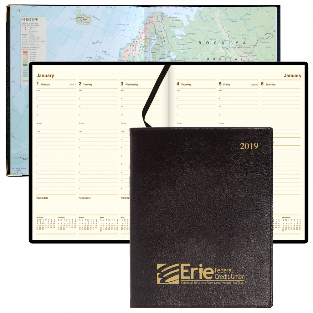 Letts of London Signature Executive Planner - Week-To-View w/Maps Custom Imprinted