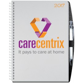 Gloss Time Managers Calendar w/Pen Safe Back Cover (7"x10") Custom Imprinted  Gloss Time Managers Calendar w/Pen Safe Back Cover (7"x10") Custom Imprinted