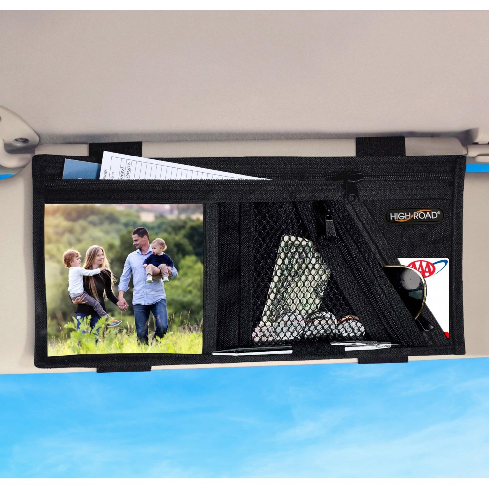 High Road Car Organizers by Talus Car Visor Organizer, Black Custom Imprinted