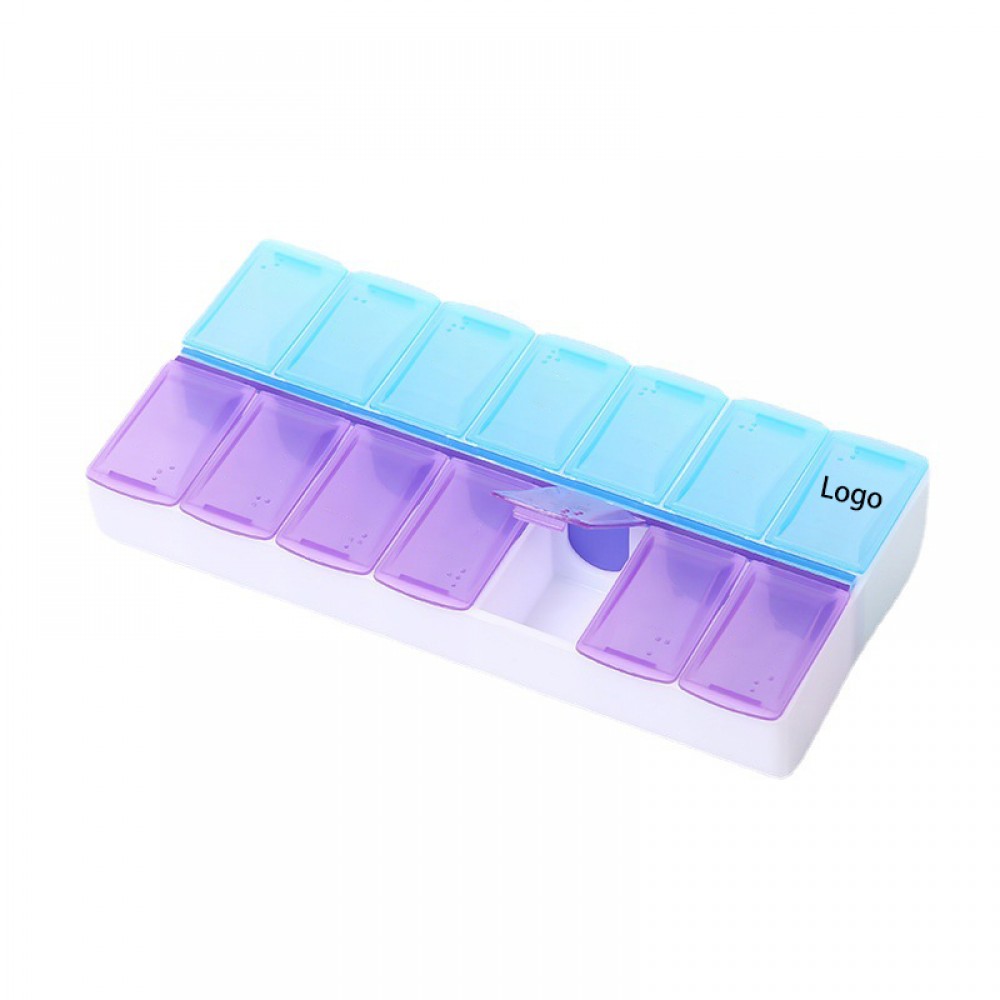 Custom Imprinted 14 Compartments Weekly Pill Organizer