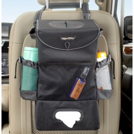 High Road Car Organizers by Talus StashAway Seatback Trash Station, Black with Logo  High Road Car Organizers by Talus StashAway Seatback Trash Station, Black with Logo