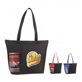Mesh Pocket Tote Bag Logo Printed