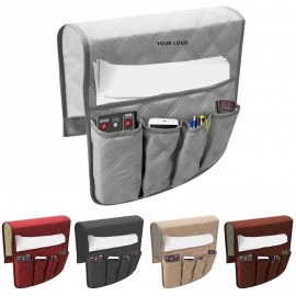 Sofa Armrest Organizer With 5 Pockets with Logo  Sofa Armrest Organizer With 5 Pockets with Logo