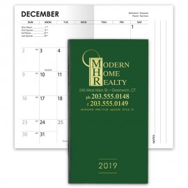 Logo Printed TC Datefinder 14 Month Pocket Planner, Green Cover  Logo Printed TC Datefinder 14 Month Pocket Planner, Green Cover
