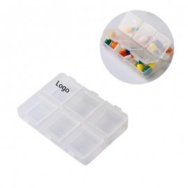 Custom Imprinted 6 Compartments Portable Pill Organizer