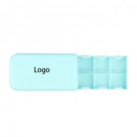 Logo Printed 6 Compartments Portable Pill Organizer