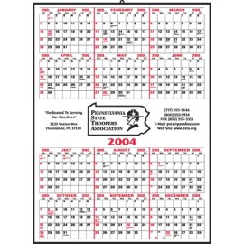 Custom Imprinted Center Ad Copy Yearly Calendar w/Bordered Months