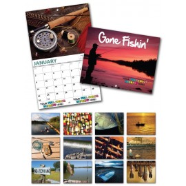 Logo Printed 13 Month Custom Appointment Wall Calendar - GONE FISHIN