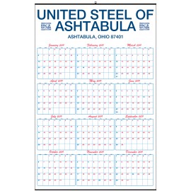 Custom Imprinted 23"x35" Year At A Glance Wall Calendar w/ 1"x1 1/8" Date Box  Custom Imprinted 23"x35" Year At A Glance Wall Calendar w/ 1"x1 1/8" Date Box