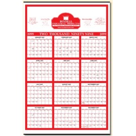 Yearly View Commercial Wall Calendar (22"x34") Custom Imprinted