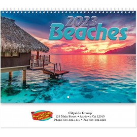 Customized Full Color Beaches Spiral Wall Calendar