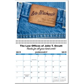 Personalized Monthly Wall Calendar - 12 Photos Logo Printed