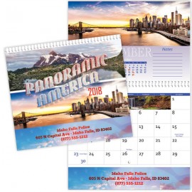 Logo Printed Panoramic American Spiral Wall Calendar