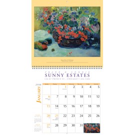 Deluxe Executive Impressionists Wall Calendar Logo Printed