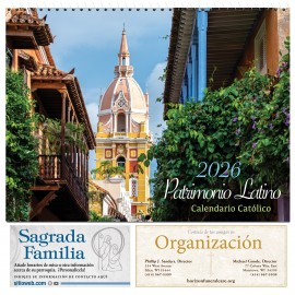 Patrimonio Latino 2026 Catholic Spiral Bound Calendar (Spanish) / 2026 Calendario catlico (espaol) Custom Imprinted
