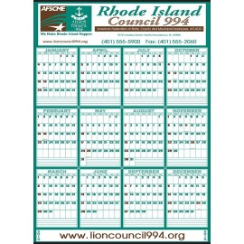 Yearly Calendar w/Top & Bottom Ad Custom Imprinted  Yearly Calendar w/Top & Bottom Ad Custom Imprinted