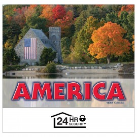 Logo Printed 2024 America! Wall Calendar - Stapled