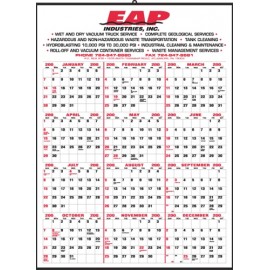 Logo Printed Top Ad Copy Yearly Calendar w/Bordered Months
