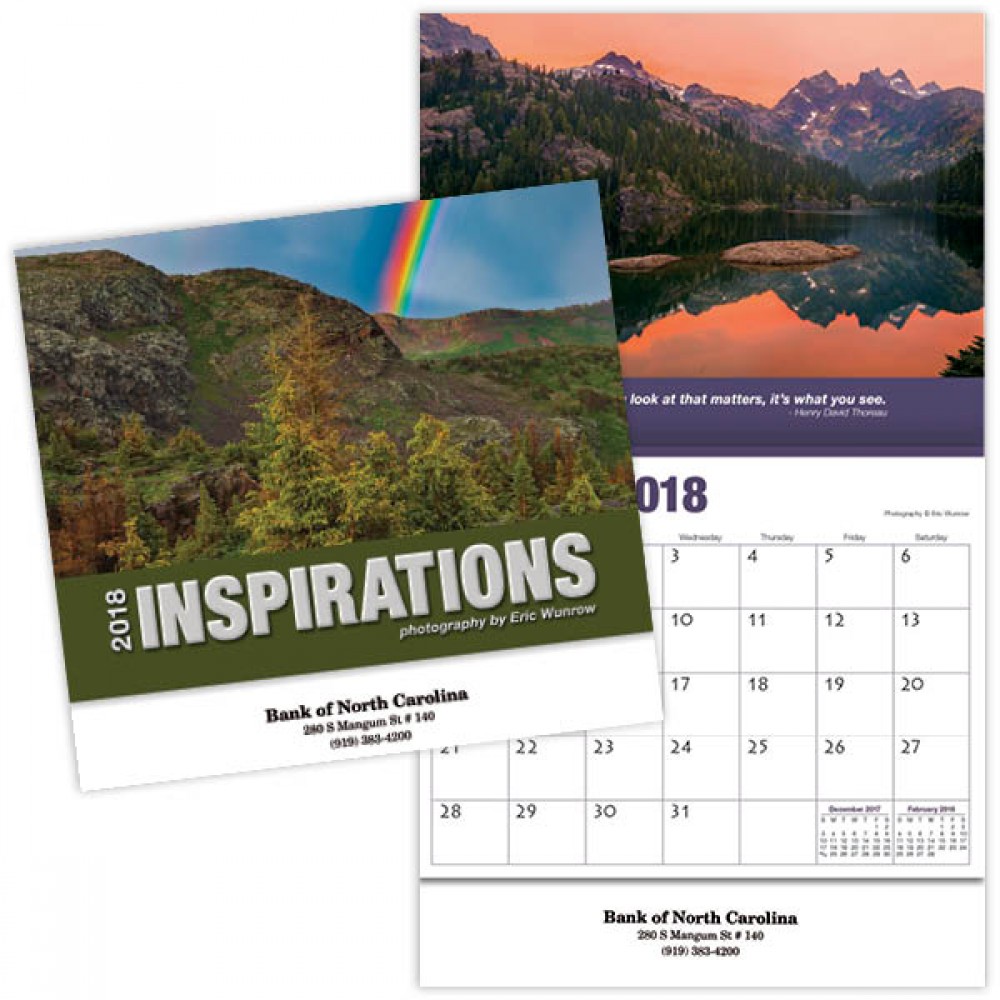 Custom Imprinted Inspirations Stapled Wall Calendar